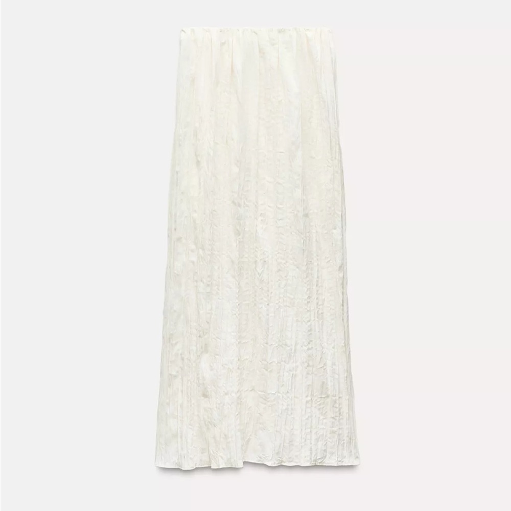 Zara Hemp Elegant White Strapless Dress - Picture 2 of 10